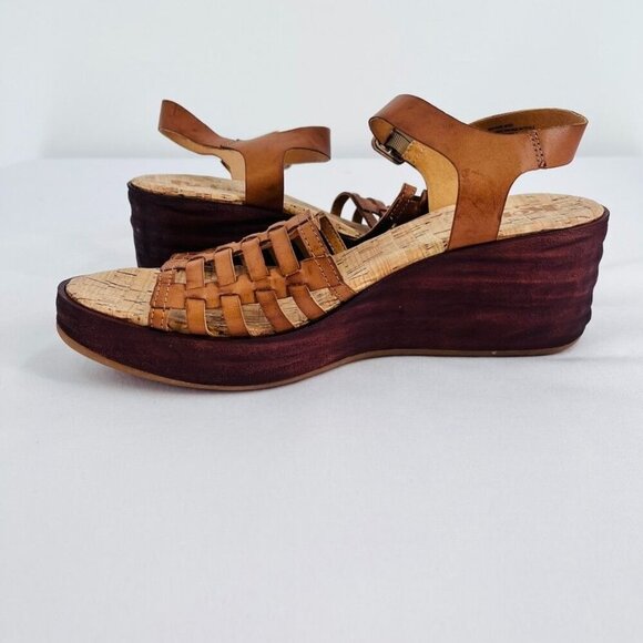 KORKS BY KORK-EASE Marley Strappy Wedge Sandal Size 11 In Brown - Picture 6 of 15